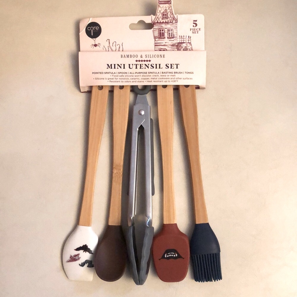 NWT Core Bamboo & Silicone Mini Utensil Set-Halloween